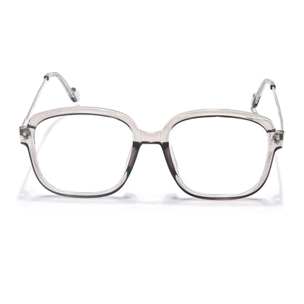 Voyage Sliver And Grey Oversize Eyeglasses - MG3852