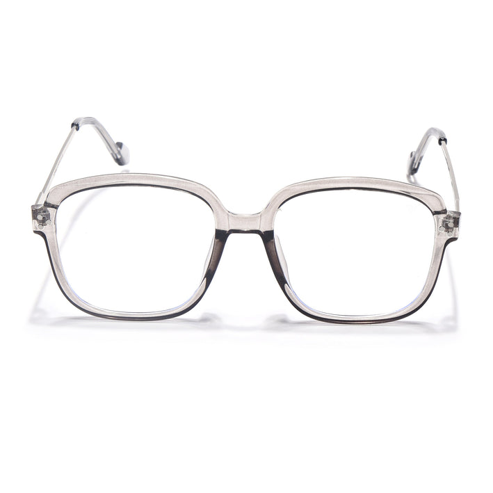 Voyage Sliver And Grey Oversize Eyeglasses - MG3852