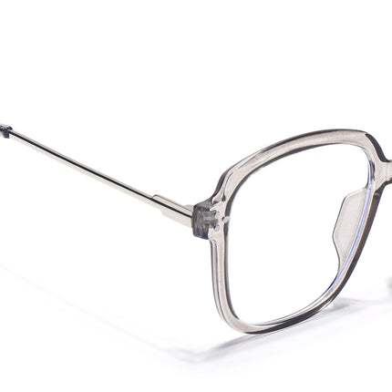Voyage Sliver And Grey Oversize Eyeglasses - MG3852
