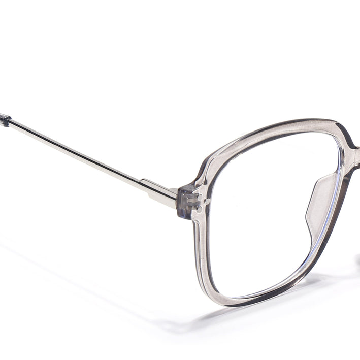 Voyage Sliver And Grey Oversize Eyeglasses - MG3852