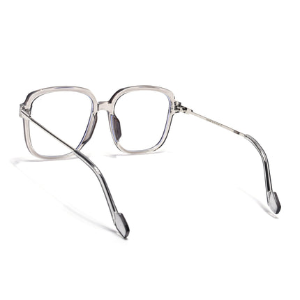 Voyage Sliver And Grey Oversize Eyeglasses - MG3852