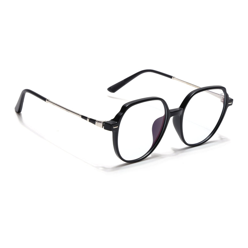Voyage Glam Matt Black Square Eyeglasses for Men & Women - MG4679-C6