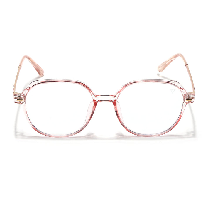 Voyage Glam Transparent Pink Square Eyeglasses for Men & Women - MG4681-C8