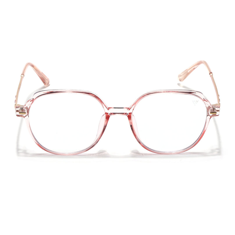 Voyage Glam Transparent Pink Square Eyeglasses for Men & Women - MG4681-C8