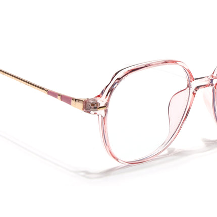 Voyage Glam Transparent Pink Square Eyeglasses for Men & Women - MG4681-C8