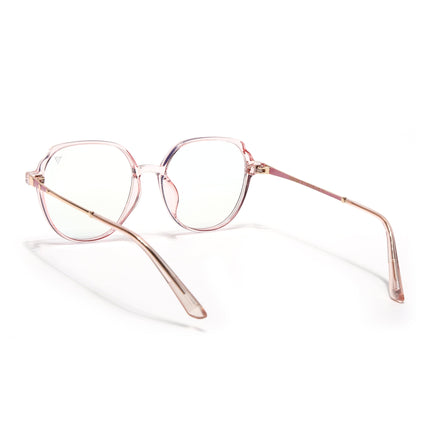 Voyage Glam Transparent Pink Square Eyeglasses for Men & Women - MG4681-C8