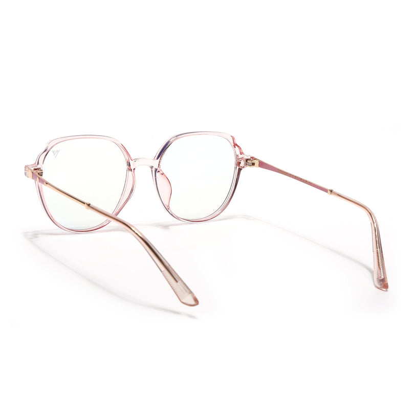Voyage Glam Transparent Pink Square Eyeglasses for Men & Women - MG4681-C8