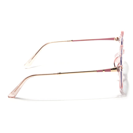 Voyage Glam Transparent Pink Square Eyeglasses for Men & Women - MG4681-C8
