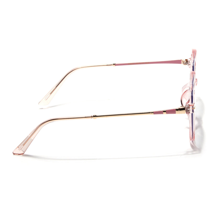 Voyage Glam Transparent Pink Square Eyeglasses for Men & Women - MG4681-C8