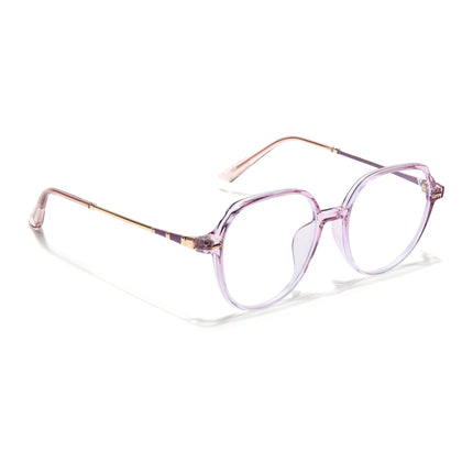 Voyage Glam Transparent Purple Square Eyeglasses for Men & Women - MG4682-C9
