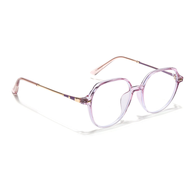 Voyage Glam Transparent Purple Square Eyeglasses for Men & Women - MG4682-C9