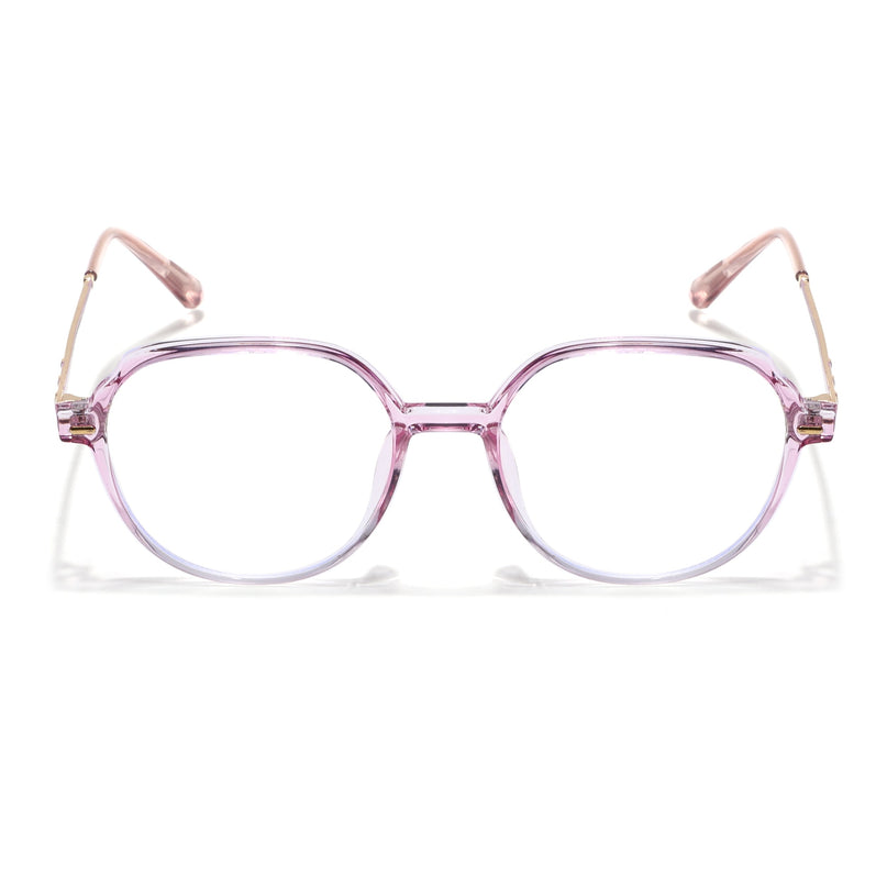 Voyage Glam Transparent Purple Square Eyeglasses for Men & Women - MG4682-C9