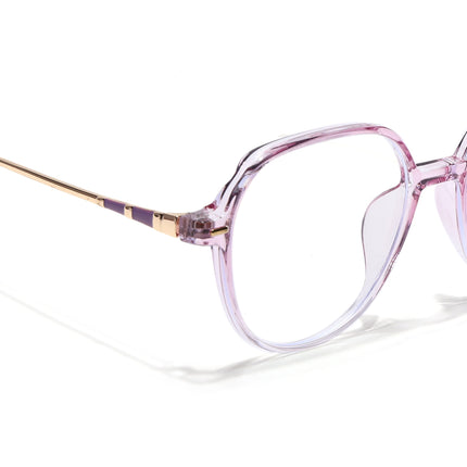 Voyage Glam Transparent Purple Square Eyeglasses for Men & Women - MG4682-C9