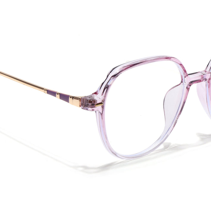 Voyage Glam Transparent Purple Square Eyeglasses for Men & Women - MG4682-C9