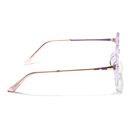 Voyage Glam Transparent Purple Square Eyeglasses for Men & Women - MG4682-C9