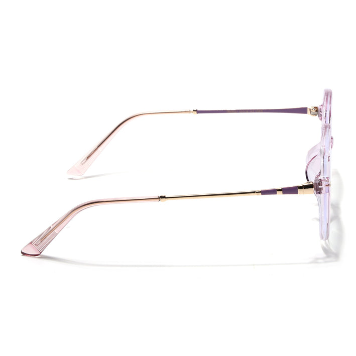 Voyage Glam Transparent Purple Square Eyeglasses for Men & Women - MG4682-C9
