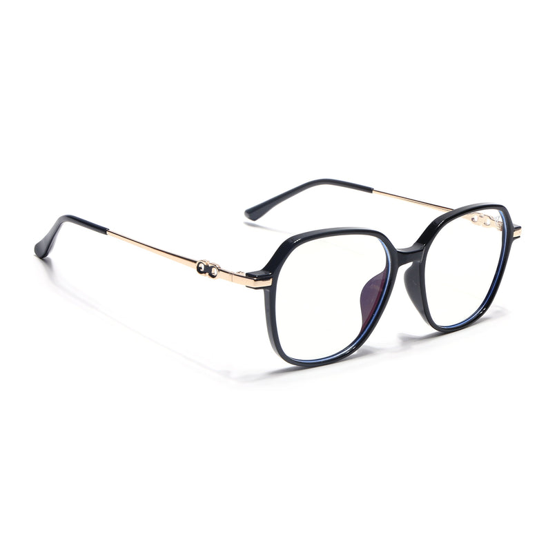 Voyage Glam Shine Black Square Eyeglasses for Men & Women - MG4834-C1