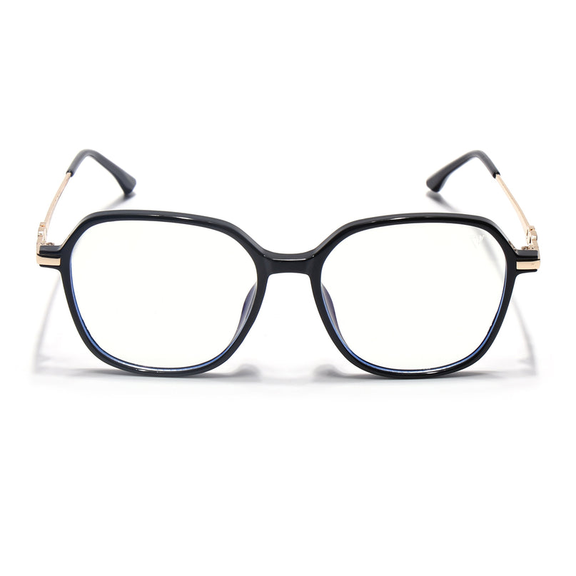 Voyage Glam Shine Black Square Eyeglasses for Men & Women - MG4834-C1