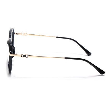 Voyage Glam Shine Black Square Eyeglasses for Men & Women - MG4834-C1