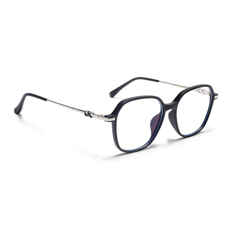 Voyage Glam Matt Black Square Eyeglasses for Men & Women - MG4835-C2