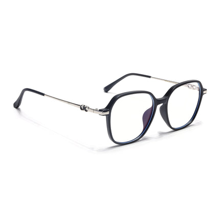 Voyage Glam Matt Black Square Eyeglasses for Men & Women - MG4835-C2