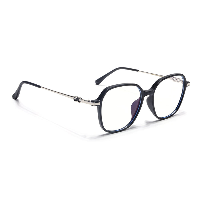 Voyage Glam Matt Black Square Eyeglasses for Men & Women - MG4835-C2