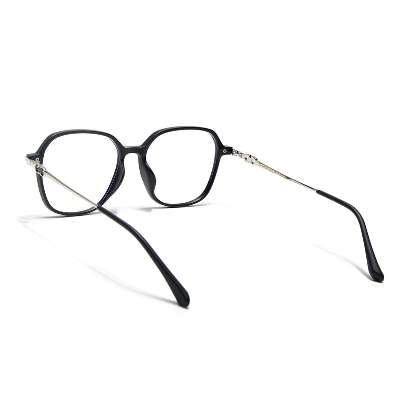 Voyage Glam Matt Black Square Eyeglasses for Men & Women - MG4835-C2