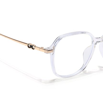 Voyage Glam Transparent Square Eyeglasses for Men & Women - MG4836-C3