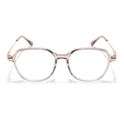 Voyage Glam Transparent Golden Square Eyeglasses for Men & Women - MG4837-C4
