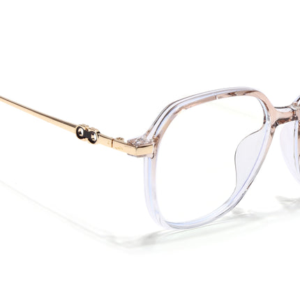 Voyage Glam Transparent Golden Square Eyeglasses for Men & Women - MG4837-C4