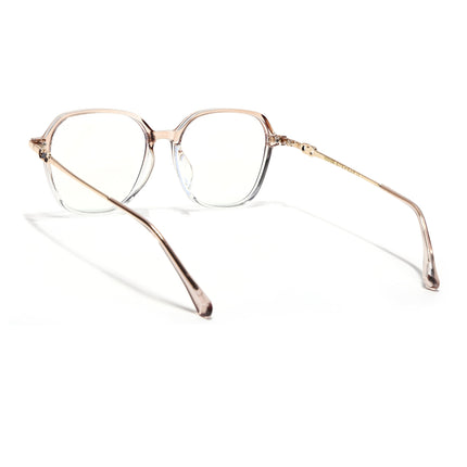 Voyage Glam Transparent Golden Square Eyeglasses for Men & Women - MG4837-C4