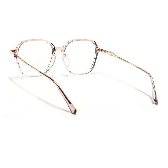 Voyage Glam Transparent Golden Square Eyeglasses for Men & Women - MG4837-C4