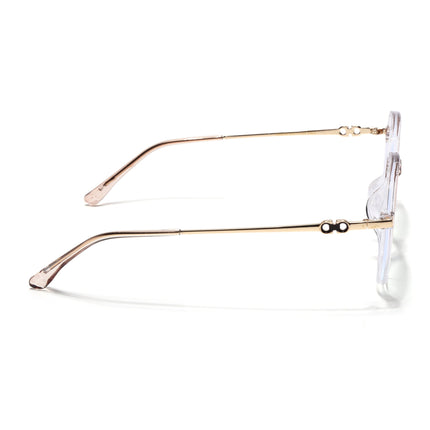 Voyage Glam Transparent Golden Square Eyeglasses for Men & Women - MG4837-C4
