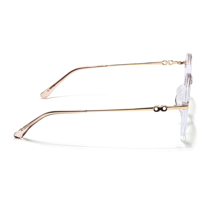 Voyage Glam Transparent Golden Square Eyeglasses for Men & Women - MG4837-C4