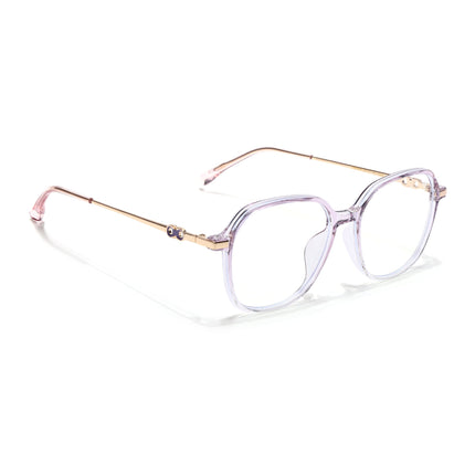 Voyage Glam Transparent Purple Square Eyeglasses for Men & Women - MG4839-C6