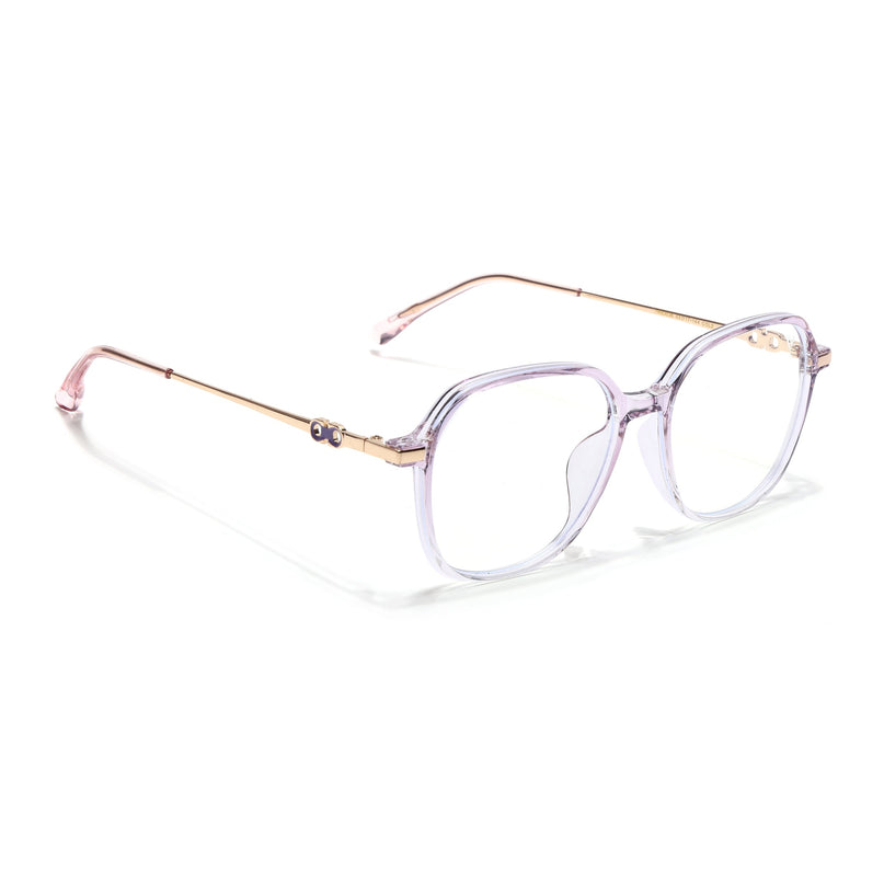 Voyage Glam Transparent Purple Square Eyeglasses for Men & Women - MG4839-C6