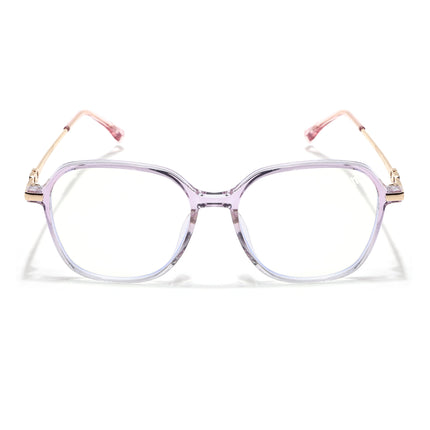Voyage Glam Transparent Purple Square Eyeglasses for Men & Women - MG4839-C6