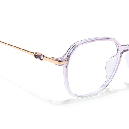 Voyage Glam Transparent Purple Square Eyeglasses for Men & Women - MG4839-C6
