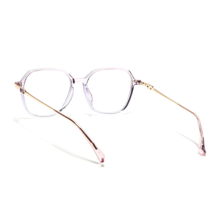Voyage Glam Transparent Purple Square Eyeglasses for Men & Women - MG4839-C6