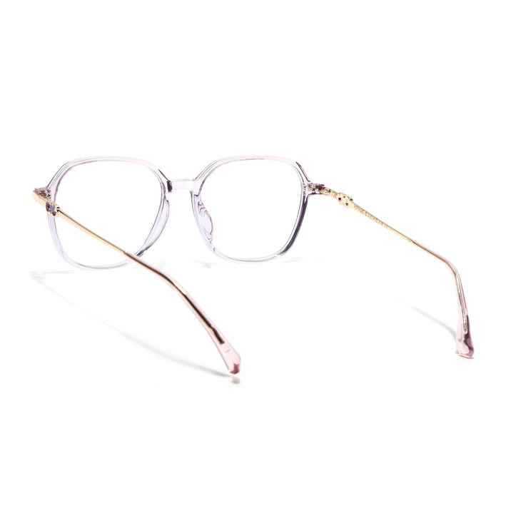 Voyage Glam Transparent Purple Square Eyeglasses for Men & Women - MG4839-C6