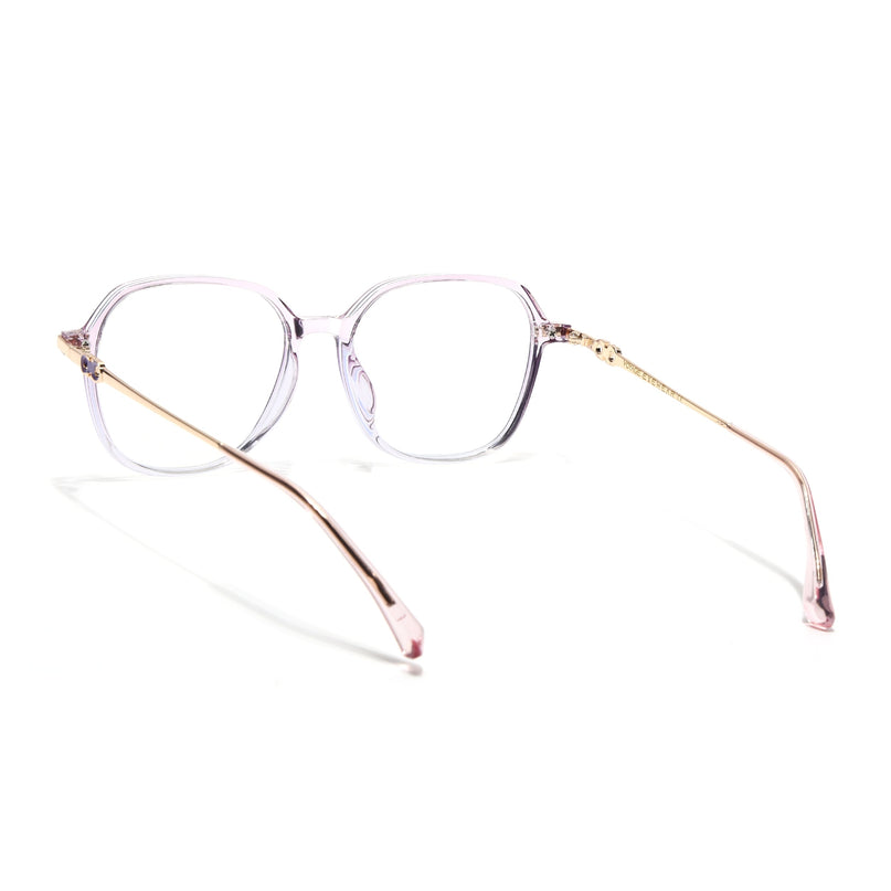 Voyage Glam Transparent Purple Square Eyeglasses for Men & Women - MG4839-C6