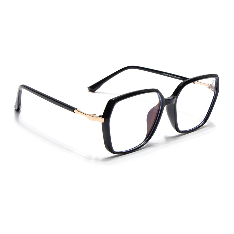 Voyage Glam Shine Black Square Eyeglasses for Men & Women - MG4683-C1