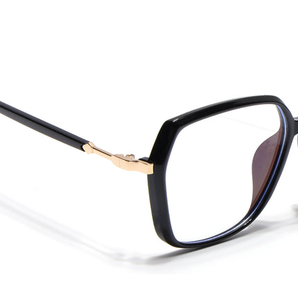 Voyage Glam Shine Black Square Eyeglasses for Men & Women - MG4683-C1