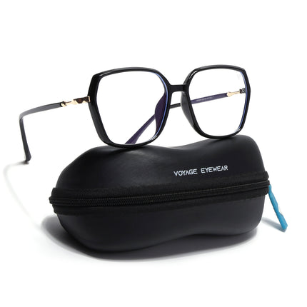 Voyage Glam Shine Black Square Eyeglasses for Men & Women - MG4683-C1