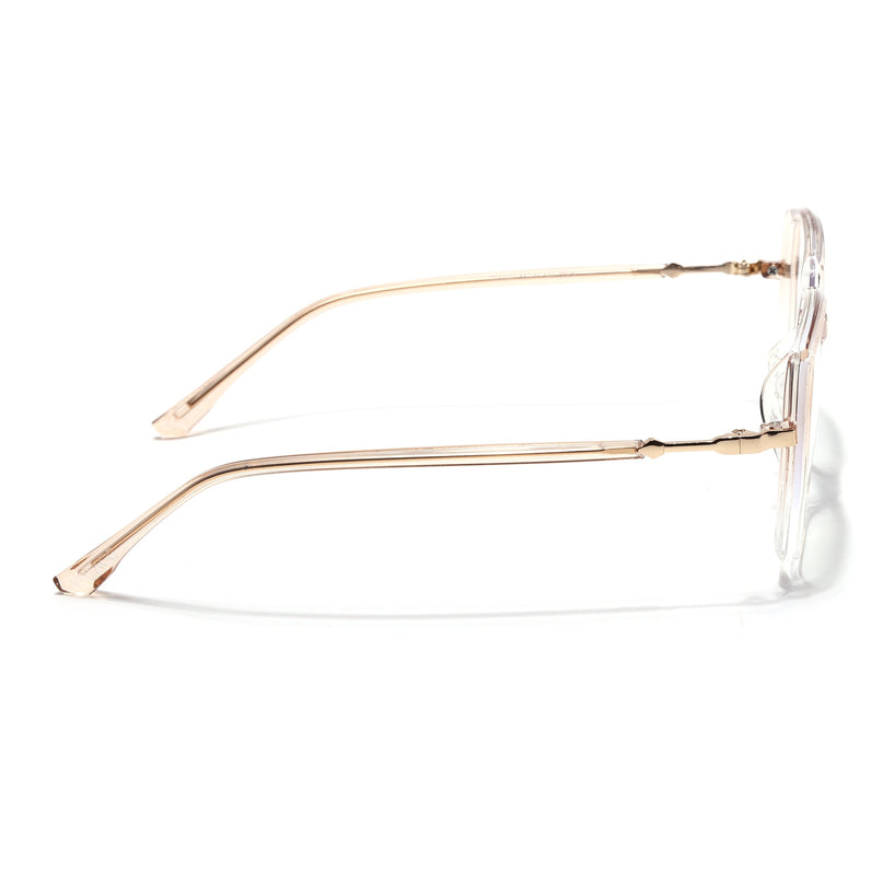 Voyage Glam Transparent Golden Square Eyeglasses for Men & Women - MG4686-C6