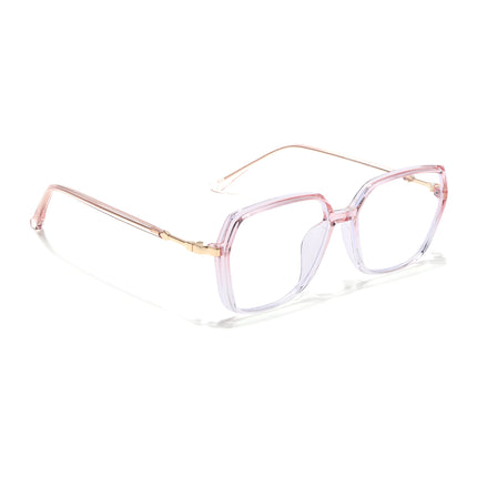 Voyage Glam Transparent Pink Square Eyeglasses for Men & Women - MG4687-C2