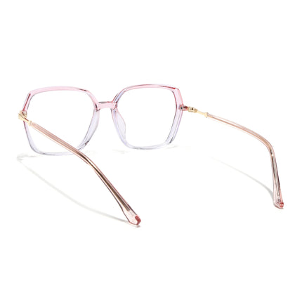 Voyage Glam Transparent Pink Square Eyeglasses for Men & Women - MG4687-C2