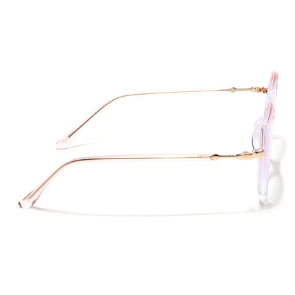 Voyage Glam Transparent Pink Square Eyeglasses for Men & Women - MG4687-C2