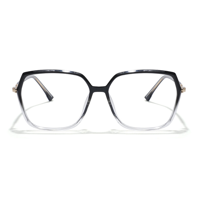 Voyage Glam Black & Clear Square Eyeglasses for Men & Women - MG5840-C7