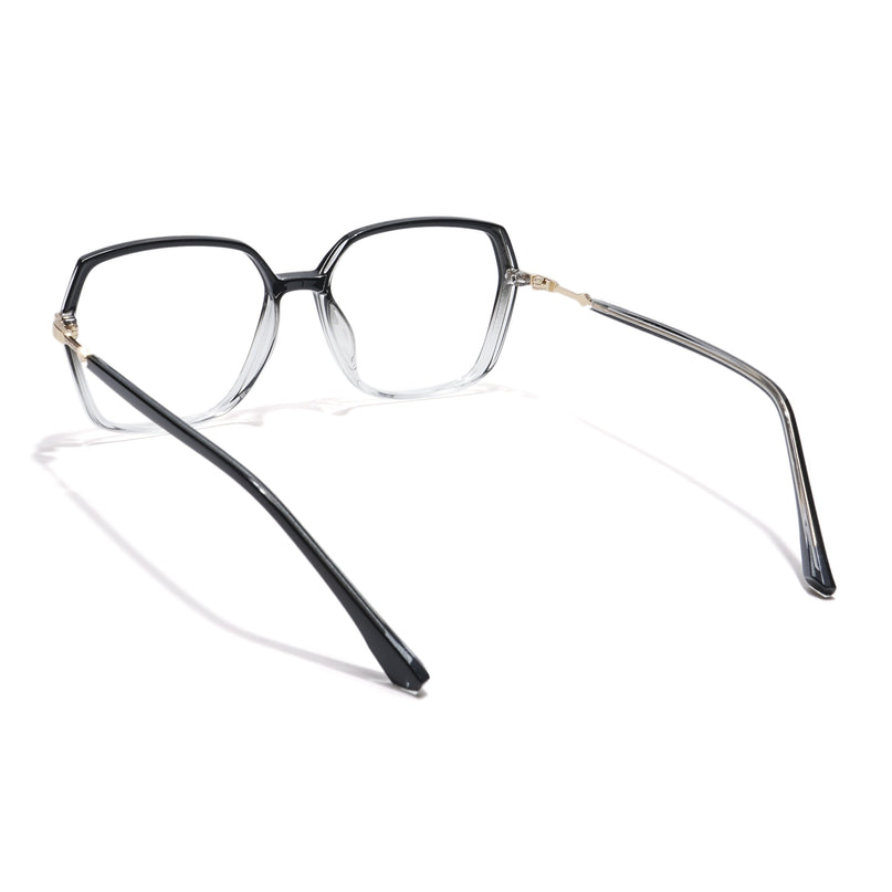 Voyage Glam Black & Clear Square Eyeglasses for Men & Women - MG5840-C7